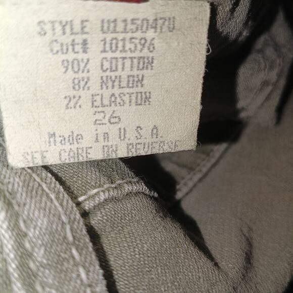 7 for All Mankind SFAM  Vintage Y2K Drab Green Denim Dojo Jeans  26 - Picture 10 of 12